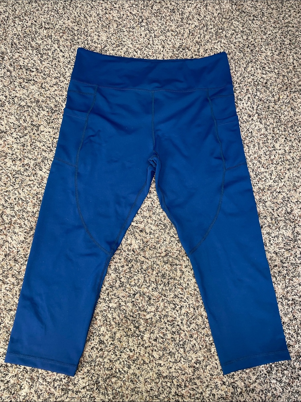 ZYIA High Rise 7/8 Cropped Pocketed Leggings Dark Blue Plus Size 16-18 EUC